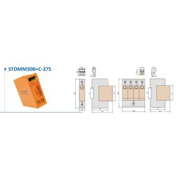 Wkład ogranicznik przepięć B+C 1P 30kA 275V SIMTEC