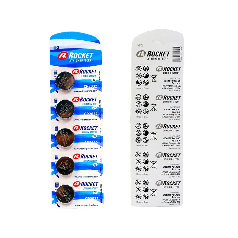 Bateria CR 2032 Rocket Litium 3V 5szt