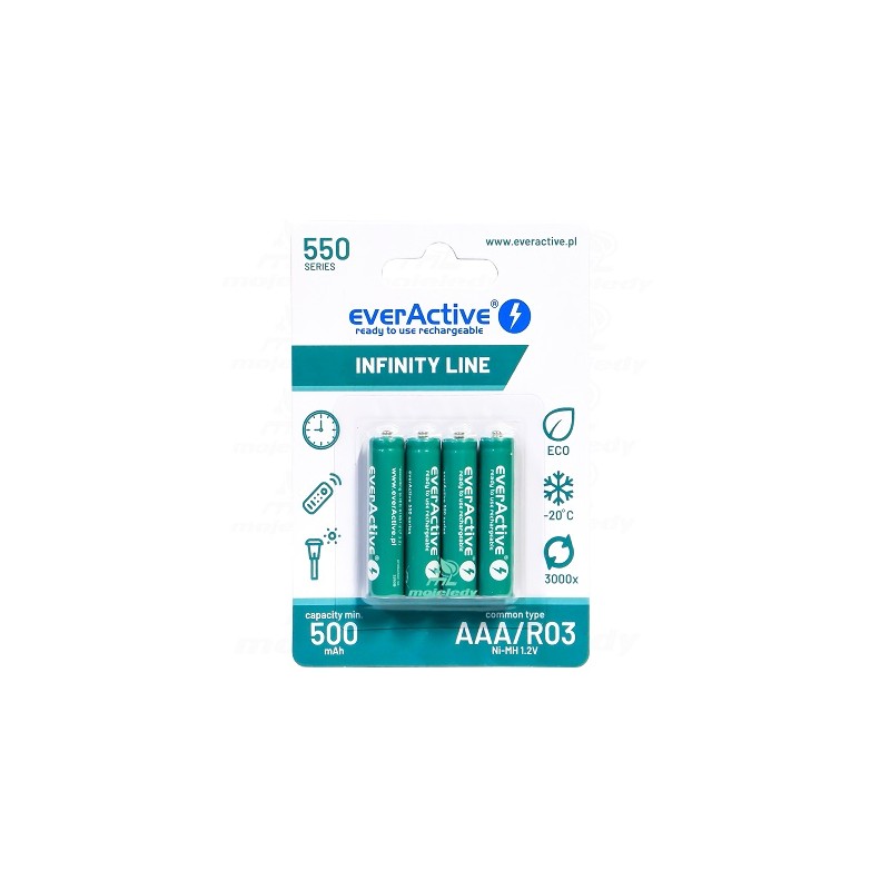 AKUMULATORKI LR03 everActive 500mAh ready
