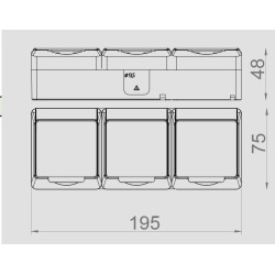 Hermes Łącznik pojed+2xgniazdo 0327-21 Biał-dymny