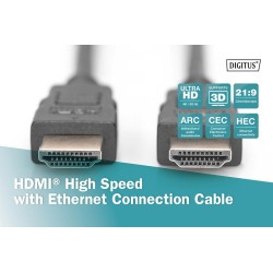 Kabel HDMI-HDMI 2.0 z Eth ASSMANN czarny 3m