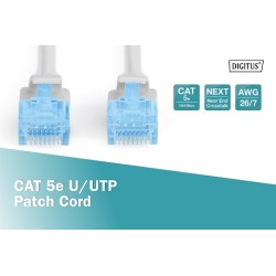 Kabel krosowy Patch Cord U/UTP kat.5e szary 0,5m