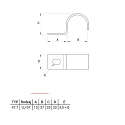 Uchwyt metalowy 37mm UJ-37 47.7 OC 94700701