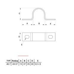 Uchwyt metalowy 32mm UD-37 48.7 OC 94800701