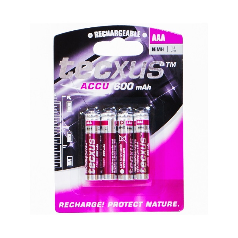Akumulator Ni-MH HR03 AAA 600mAh 14112 4szt TECXUS