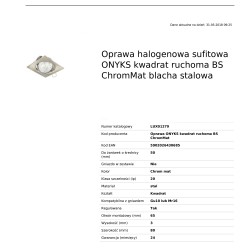 Opr sufitowa wpus reg kwadrat chrom mat 0491