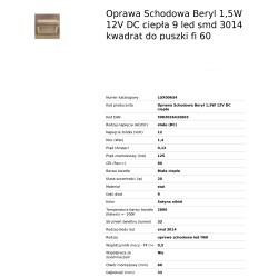 opr schodow b/c BERYL satyna 1,5W 12V DC LUX00654