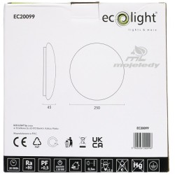 Plafon LED 12W 960lm IP44 4000K 250 EC20099