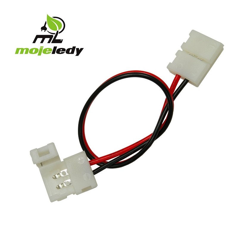 złączka taśmy led 3528 8mm z przewodem 2 x klik