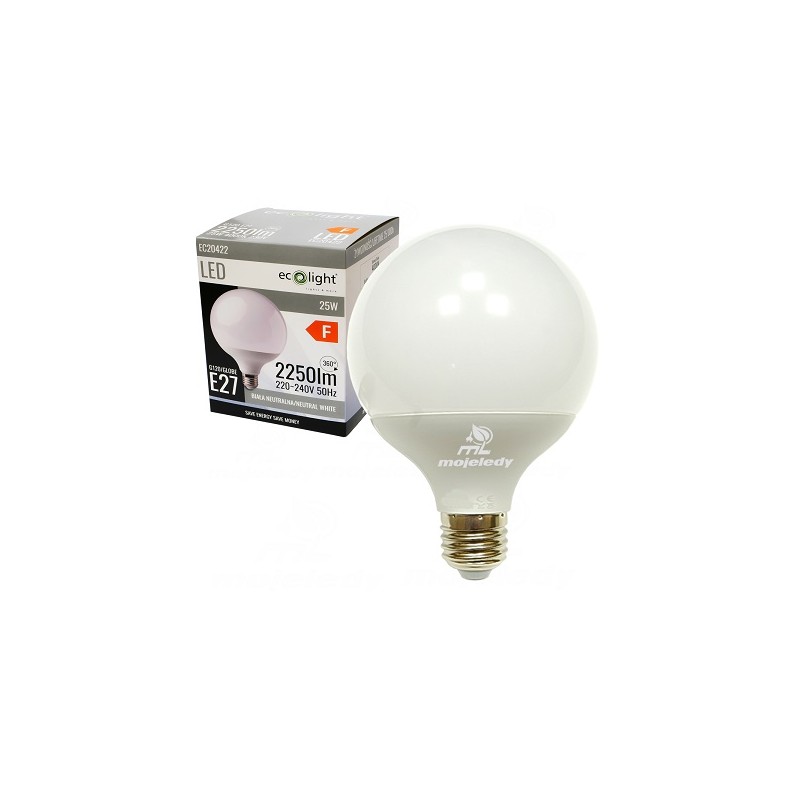 Żarówka LED 25W E27 4000K kula EC20422