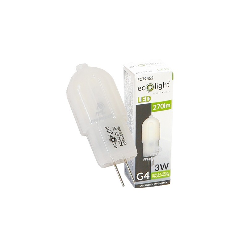 Żarówka LED 3W G4 12V AC/DC ciepła 270 lm EC79452