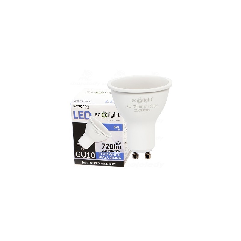 Żarówka LED 8W GU10 6500K EC79392 720Lm