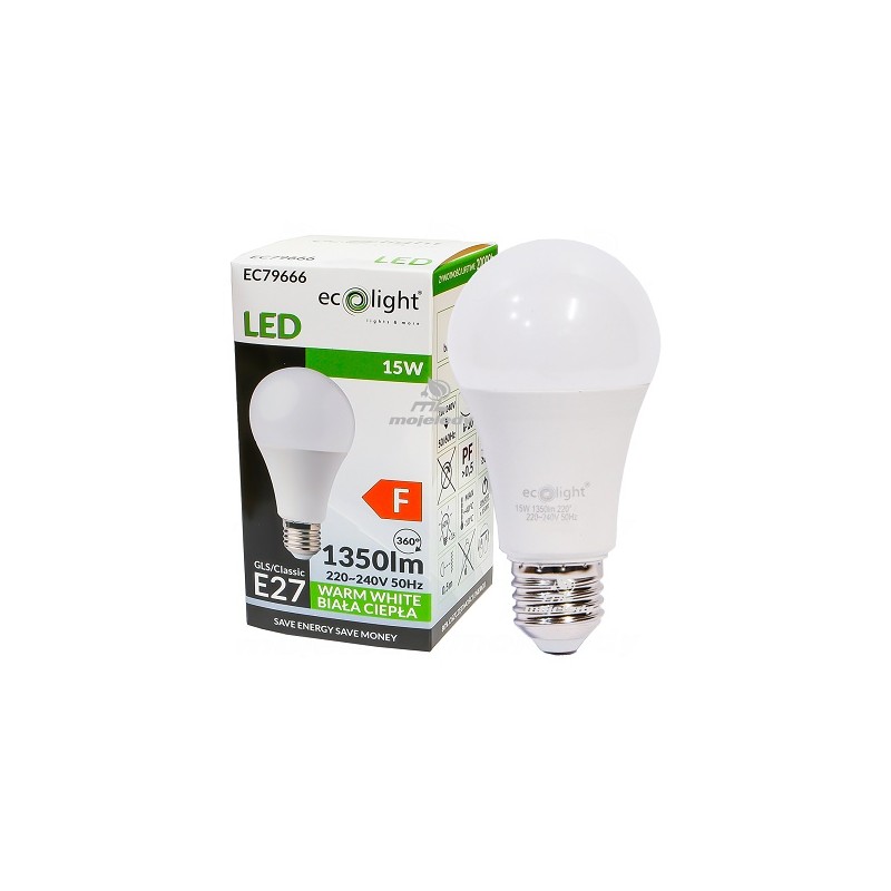 żarówka led CLASSIC E27 15W 3000K EC79666