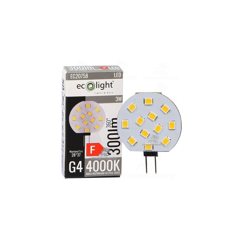 Żarówka G4 12 led smd 2835 12V 3W NW EC20758