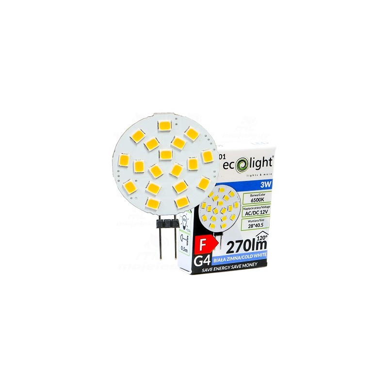 Żarówka G4 18 led smd 2835 12V 3W CW EC79801