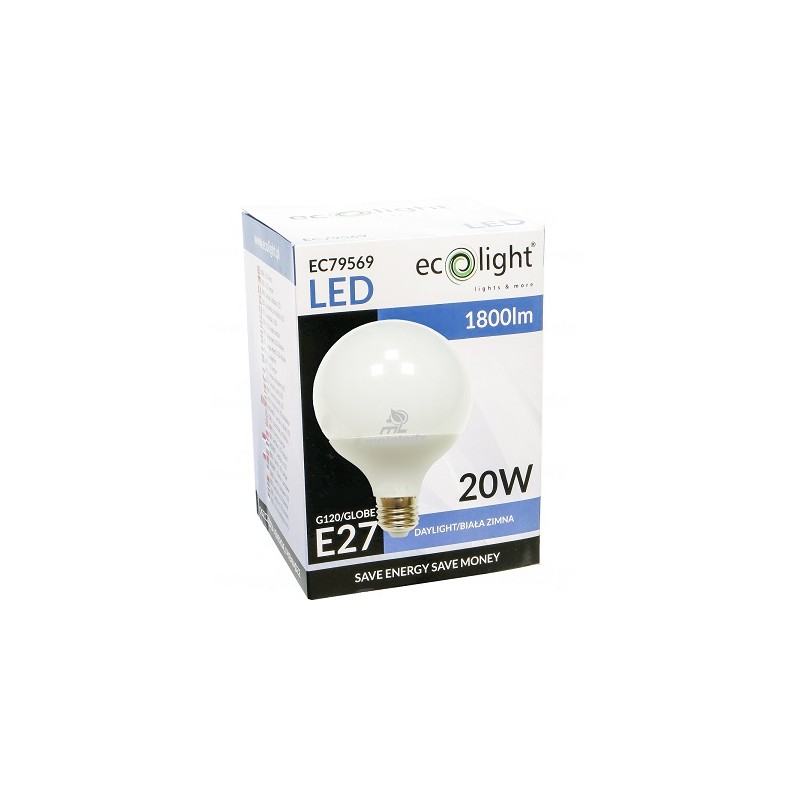 Żarówka LED 20W E27 6000K kula EC79569