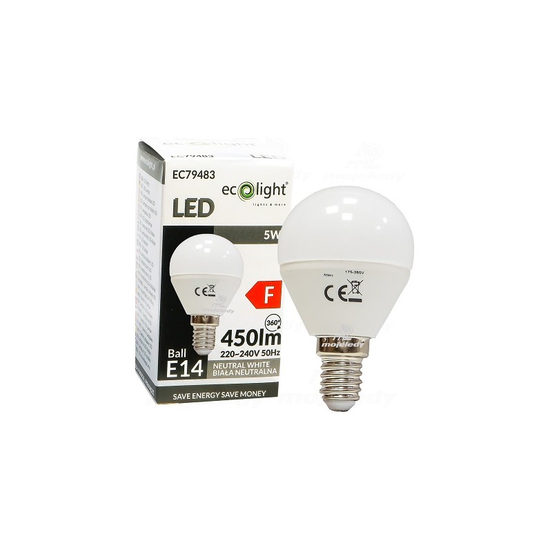 Żarówka LED GOLF BALL E14 5W 4000K 450lm EC79483