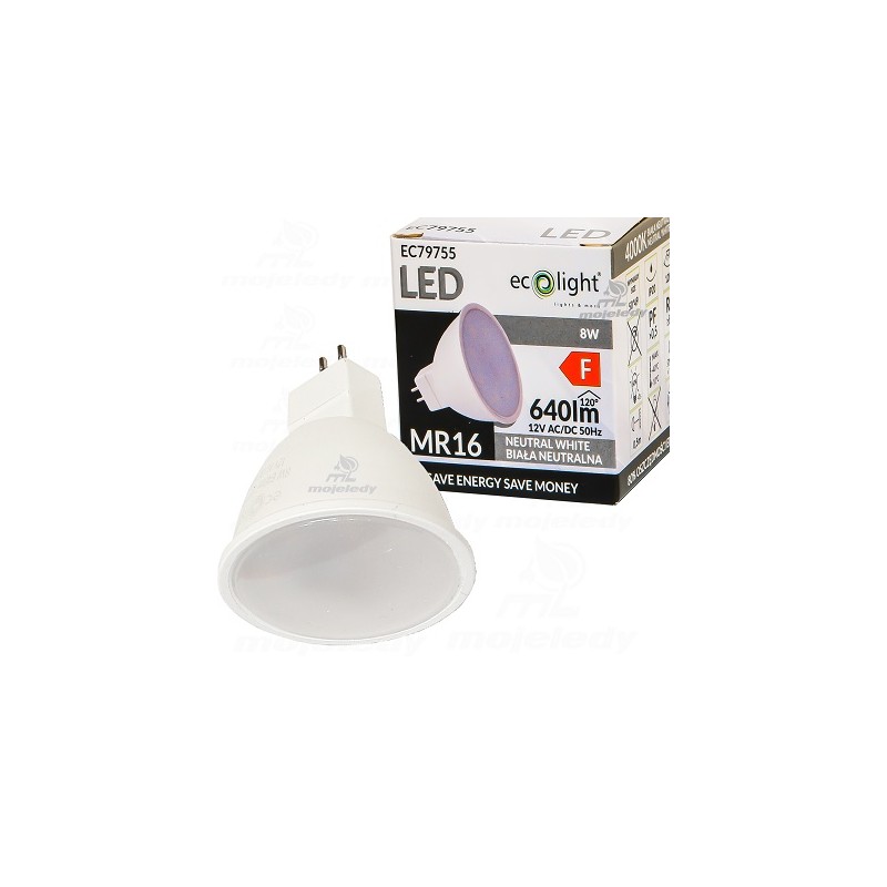 Żarówka LED 8W MR16 12V AC/DC dzienna EC79755