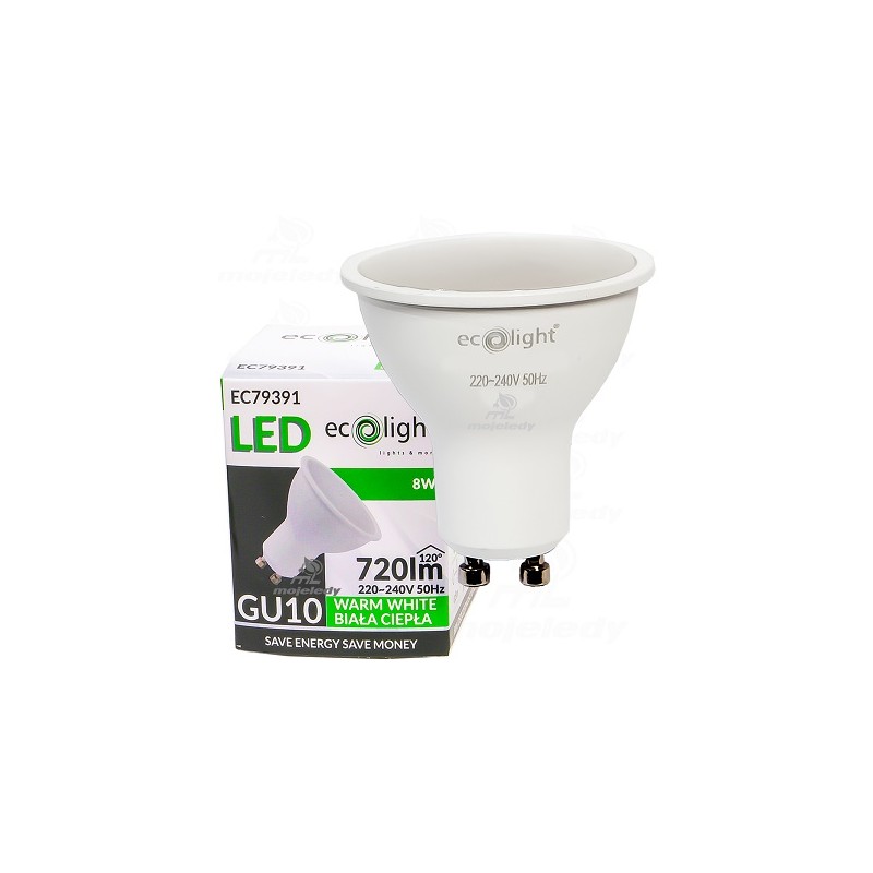 Żarówka LED 8W GU10 3000K EC79391 720Lm