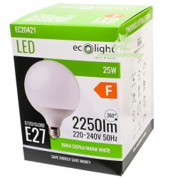 Żarówka LED 25W E27 3000K kula EC20421