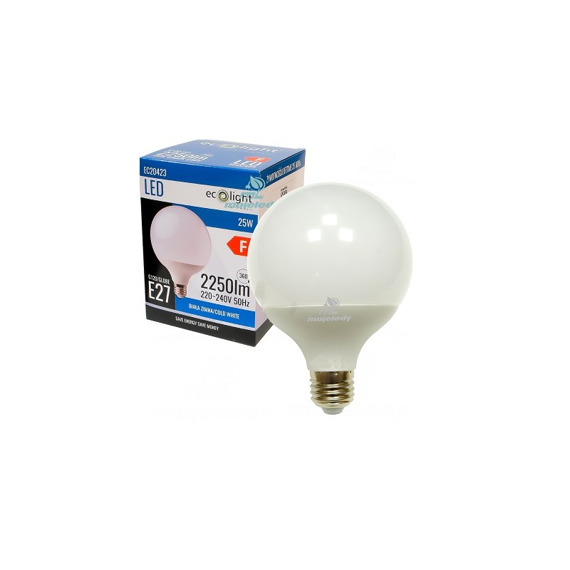 Żarówka LED 25W E27 6500K kula EC20423