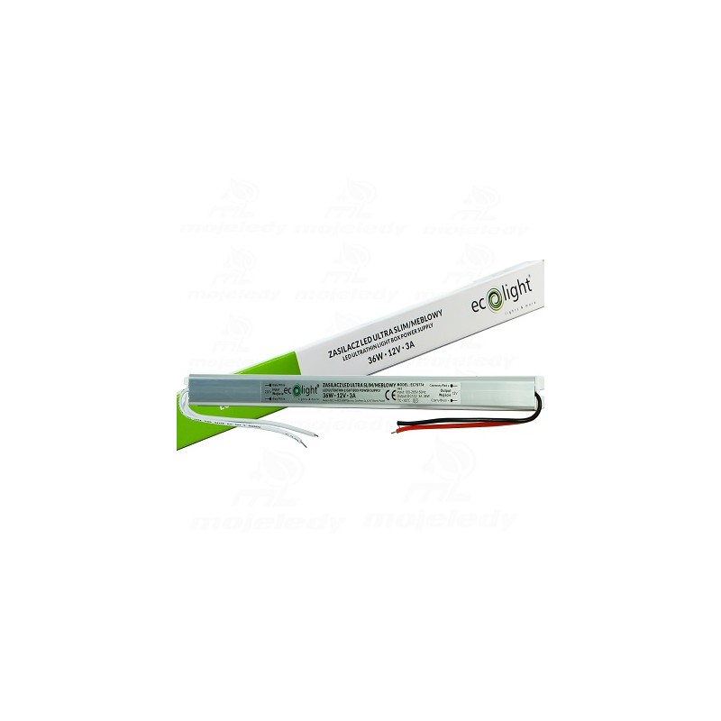 Zasilacz led 3A 36W 12V DC EC79774 meblowy baton