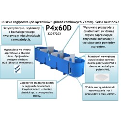 Puszka podtynkowa poczwórna 60mm P4x60D