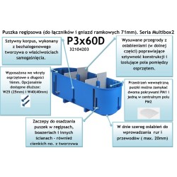 Puszka podtynkowa potrójna 60mm P3x60D