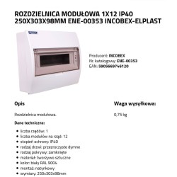 Rozdzielnica modułowa 1x12 natynkowa z klapką