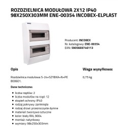 Rozdzielnica modułowa 2x12 natynkowa z klapką