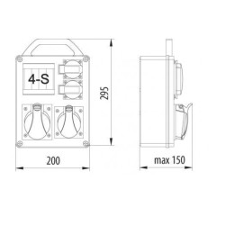 Rozdzielnica przenośna R-BOX 4x250V B.1713R