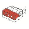 Szybkozłączka 4x 0,5-2,5mm2 WAGO 2273-204 czer 100