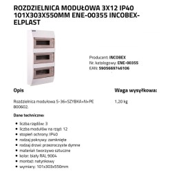 Rozdzielnica modułowa 3x12 natynkowa z klapką