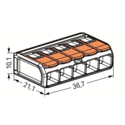 Szybkozłączka Wago 5x0,5-6mm2 klik 221-615