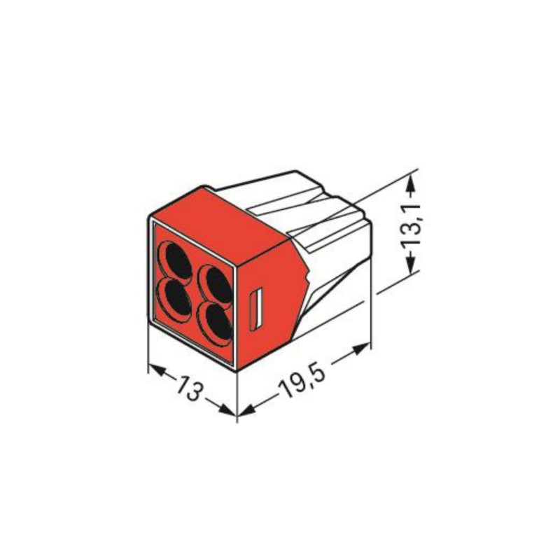 Szybkozłączka 4x 1,5-4mm2 WAGO 773-604 czerwona