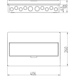 Rozdzielnia p/t ELEGANT 1x12 czarny 2413-09