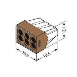 Szybkozłączka 6x 1,5-4mm2 WAGO 773-606 brąz 3szt