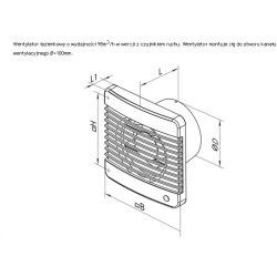 Wentylator łazienkowy 150 150MTP czujnik ruchu PIR
