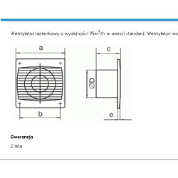 Wentylator łazienkowy 230V 150S Vents