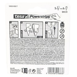 Haczyk samoprzylepny POWERSTRIPS DECO 5szt  przezr