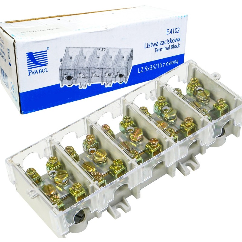 Listwa zaciskowa LZ 5x35/16 z osłoną TH35 E.4102