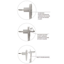 Wtyczka kątowa płaska WT-11P W-97649 Biała