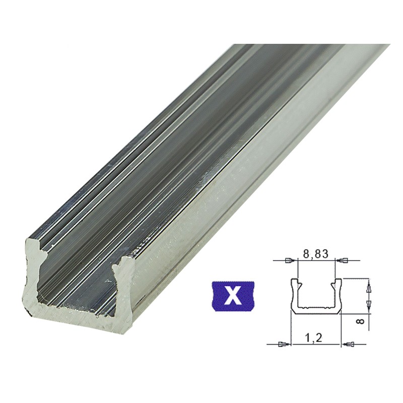 Profil aluminiowy LUMINES typ X Surowy 1m