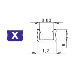 Profil aluminiowy LUMINES typ X Surowy 1m