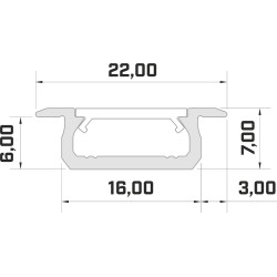 Profil aluminiowy LUMINES typ Z surowy 1m