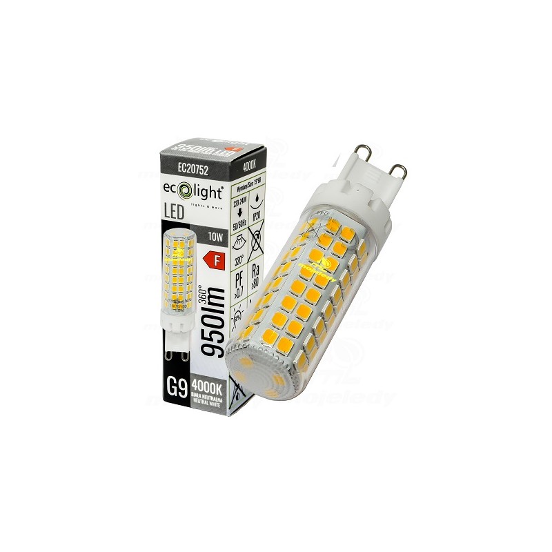 Żarówka LED 10W G9 950lm NW 4000K EC20752