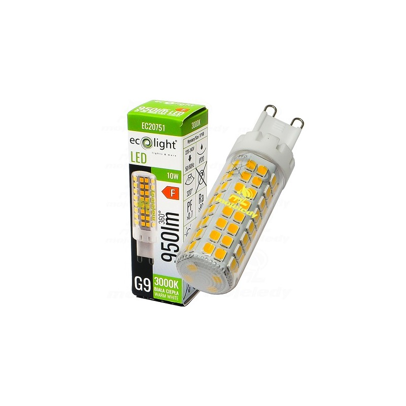 Żarówka LED 10W G9 950lm WW 3000K EC20751