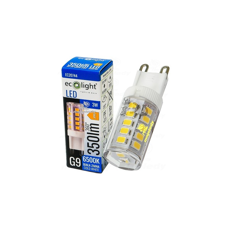 Żarówka LED 3W G9 350lm CW 6500K EC20744 