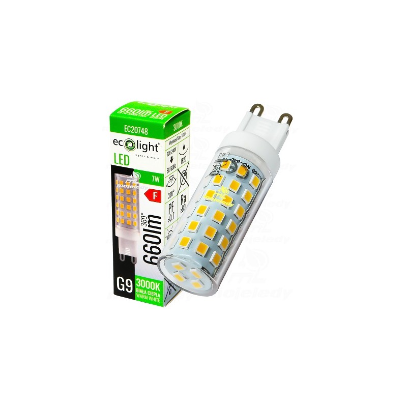 Żarówka LED 7W G9 660lm WW 3000K EC20748