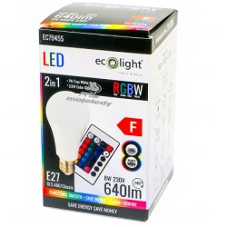 Żarówka LED E27 A60 RGB +...